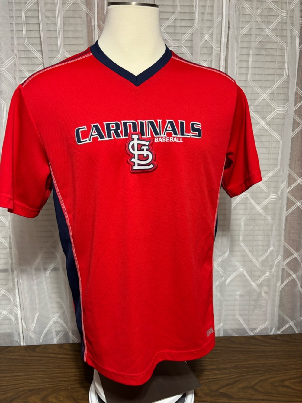 St.Louis Cardinals baseball XL TX3 cool base performance V-neck jersey 25p2p 30L